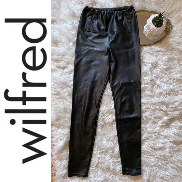 EUC Wilfred Free Daria Pant in black vegan leather, brand tags removed - Picture 2 of 14